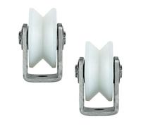 Heavy-Duty Nylon Groove Rollers with 304 Stainless Steel Support for Sliding Gates - Durable Rigid Casters for Inverted Rails and Trolley Systems