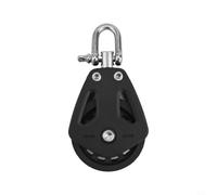 Heavy Duty Nylon Pulley Block 460kg Load Marine | Single rotating design, low friction bearing, fits 10mm ropes, ideal for sailboats, heavy duty use