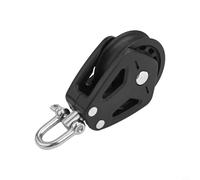 Heavy Duty Nylon Single Pulley Block 10mm Max Line Rotating Marine Sailboat Rigging Accessory with 460kg Load Capacity for Sailing and Industrial Use