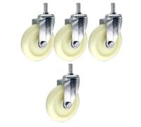 Heavy Duty Nylon Swivel Casters Set of 4 75/100/125mm M16*60mm Threaded Stem Industrial Trolley Wheels Quiet No Noise Design Ideal for Furniture & Cart Mobility