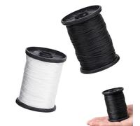 Heavy Duty Nylon Thread, 4 Pcs Strong Bonded Nylon Sewing Thread, 50 m Strong Nylon Threads for Braided Clothesline Camping Upholstery Luggage Outdoor(Black and White)