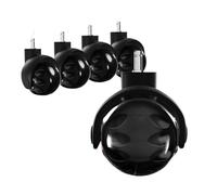 Heavy Duty Office Chair Replacement Caster Wheels - Set of 5 White Rollers for Hardwood Floors & Carpet Mats - Smooth Glide, Universal Fit