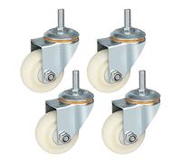 Heavy-Duty Office Cs 50mm Nylon Swivel Wheels with Brake M12 Industrial Rollers 4-Pack for Furniture & Workbenches & Reliable 75mm Rotation