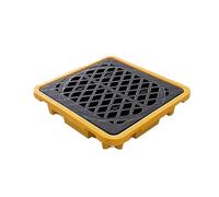 Heavy-Duty Oil Drum Spill Containment Pallet, 72X72X15.5Cm Leak-Proof Spill Tray With Drainage Port, Durable Spill Prevention Platform For Tanks & Drums,Yellow,67.5x67.5x15cm(26.57x26.57x5.91in)