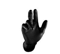 Heavy Duty Orange Black Nitrile Gloves Diamond Grip Disposable Mechanics Garage