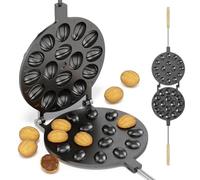 Heavy Duty Oreshki Oreshnitsa 16 Nuts with Non-Stick Coating - Cookie Mold Oreshek Cake - Metal Mold Form for Sweet Russian Nuts