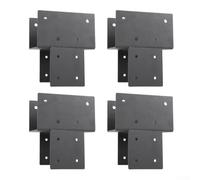 Heavy Duty Outdoor Beam Column Connectors, Metal Gazebo Post for 4x4'' Beams, Actual Size 3 5x3 5'', Support Brackets for Pavilion and Fence, 2 or 4 Pieces (4pcs )