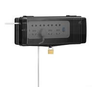 Heavy Duty Outdoor Electrical Box with Lock and 48 Output Holes, Waterproof Extension Cord Organizer for Outdoor Power Supply (L Black)