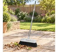 Gr8 Garden Heavy Duty Stainless Steel Broom With Handle Outdoor Garden Hard Bristle Brush
