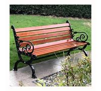 Heavy Duty Outdoor Metal Garden Bench with Weatherproof Wooden Seat Modern Design with Backrests & Armrests Available in 120cm 150cm 180cm - Perfect for Patio & Park (Brown 120x42x77cm)