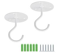 Heavy Duty Outdoor Plant Hooks, Weather Resistant Iron Hanging Brackets for Ceiling Wall Fence, Secure Garden Hangers for Pots Baskets Herbs Flowers, Easy Install Space Saving Decor(white)