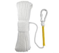 Heavy Duty Outdoor Rope With Hollow Polypropylene Line And Spring Hook, Suitable For Aerial Sports, Rock Climbing Safety, And Securing Household Items(white)