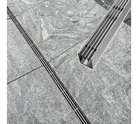 Heavy Duty Outdoor Slim Channel Drain Kit for Deck Patio Bathroom, 1 m Long