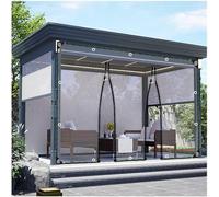 Heavy Duty Outdoor Tarp Curtains Waterproof Clear PVC Tarpaulin with Zipper Door 2x2.5m Side Panels for Pergola Gazebo Garden Eyelet Reinforced Weather Resistant