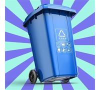Heavy Duty Outdoor Trash Can 120L with Wheels & Lid Large Blue Garbage Bin for Kitchen and Garden Waste Container for Easy Disposal & Cleanup