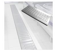 Heavy-Duty Outside Metal Trench Drain Cover - 40x85 cm Kitchen & Garden Drain Grate Shower Floor Drain Leaf Blockage Prevention Rust-Resistant Design