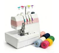 Heavy-Duty Overlock Machine, Semi-Industrial Coverstitch Serger with LED Light, Accessory Kit, Operating Speed 1000 rpm, Compact Design 28X30.5X32CM