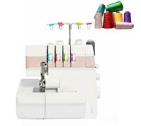 Heavy-Duty Overlock Sewing Machine - 2-3-4-5 Stitch Serger ，Electric Four Thread Lockstitch Serger with Coverstitch, Trim Trap & Snap-on Presser Feet for Beginners & Professionals(Pink)
