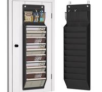 Heavy-Duty Oxford Wall File Organiser with 10 Clear-View Mesh Pockets Black