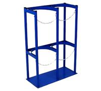 Heavy-Duty Oxygen Cylinder Rack - Metal Floor-Standing Gas Cylinder Storage Holder - Durable Shelf for Garage & Factory