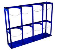 Heavy-Duty Oxygen Cylinder Rack - Metal Floor-Standing Gas Cylinder Storage Holder - Durable Shelf for Garage & Factory