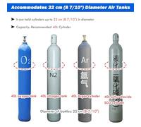 Heavy Duty Oxygen Tank Cylinder Rack Stand, Gas Cylinder Holder with Safety Chain for Hospital, Laboratory, Garage - Supports 200kg/440lbs, Fits 2 Bottles (60cm Long)