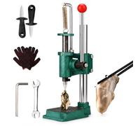 Heavy Duty Oyster Shell Opener Tool Set with 2 Knives, Glove, Labor Saving Handle and Cast Base for 150kg Pressure, Ideal for Seafood Lovers and Restaurants