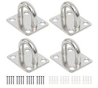 Heavy Duty Pad Eye Plate Staple Ring Hook Loop U-Shaped Sail Shade Hardware - Wall Ceiling Hammock Hooks Hanger for Swing Suspension - Stainless Steel