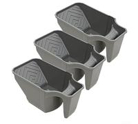 Heavy Duty Paint Tray Set Featuring Ergonomic Handle, Deep Well for Smooth Application & Built-In Brush Rest, Spill-Proof Design for Professional Results, 3-Pack(Grey)