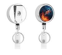 Heavy Duty Painted Flag Badge Reel with 360° Swivel Alligator Clip & 24" Retractable Nylon Cord Lightweight Name Badge Holder for Nurse Teacher Office Worker Id Card Decor