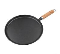 Heavy Duty Pancake Pan 23cm Oven Safe Cooking Tool(26) | Pre-seasoned finish, natural non-stick, 20cm compact size, wood handle grip, home pancake specialist