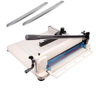 Heavy-Duty Paper Cutter, A3 Guillotine Trimmer with 2 Blades, Cuts Up to 400 Sheets, Industrial Cutter with Safety Guard & Blade Lock for Cardstock & Laminating
