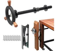 Heavy Duty Parallel Table Leg Clamp, with Handwheel & 20 Stainless Steel Screws, for Workshop Applications