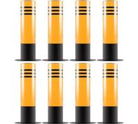 Heavy-Duty Parking Bollards, 75 cm Traffic Safety Posts, Steel Traffic Barriers, Yellow Iron Guide Poles, 8-Piece Set for Enhanced Vehicle Control and Security