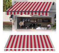 Heavy Duty Patio Awning Fabric Replacement Weatherproof Vinyl Polyester for 8.2'16' Awnings Perfect for Yard Deck Balcony (Without Frame) E 11x6.5ft