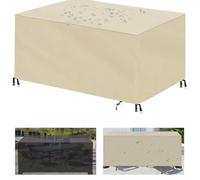 Heavy Duty Patio Furniture Covers - Waterproof UV Resistant Windproof Oxford 420D Table Chair & Sofa Protectors - Beige 24" L x 24" W x 24" H
