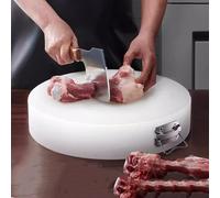 Heavy-Duty PE Cutting Board, 7cm Thick, Professional Non-Slip Chopping Board for Large Bones, Hard Round Butcher Block for Chefs