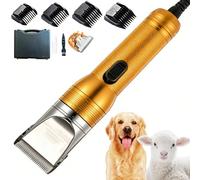 Heavy Duty Pet Grooming Clippers，Dog Grooming Clippers with 6-Position Adjustable Blade Spacing, Animal Grooming Shearing Machine for Dog, Cat, Sheep, Goat, Horse Gold