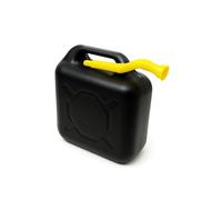 Heavy Duty Petrol Diesel Fuel Jerry Can, Black Plastic Container with Yellow Flexible Spout Nozzle, Emergency Vehicle Storage (BLACK, 10L)