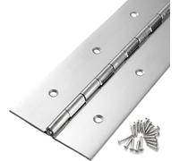 Heavy Duty Piano Hinge 48 Inch x 3 Inch Width, True 0.060'' Thick Stainless Steel Piano Hinge for Heavy Duty Cabinet, Door, Toolbox, Wooden Box, Metal Plate, Furniture, Industrial Project