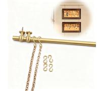 Heavy Duty Picture Hangers Rod Brass, Art Frames Museum Photos Wall Display Kit, Canvas Rail Hanging System with Hooks & Chains(1.2m(3.9ft))