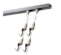 Heavy Duty Picture Hanging System Set, Adjustable Picture Rail Molding Hook & Rail Track, Photo Hanger Wire Kit for Hotel/ Art Exh