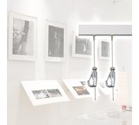 Heavy Duty Picture Hanging SystemComplete Gallery Kit with White Cliprail for Photos Drawings & Posters Includes 2m Rail 1.5m Cable & 2 Hooks Easy Install