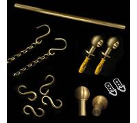 Heavy Duty Picture Hanging Wire Kit with D Rings & Hooks Brass Wall Brackets for Gallery Displays 43.3in Artwork Shelf Ideal for Home Decor & Art Exhibits