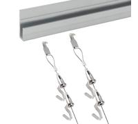 Heavy Duty Picture HooksComplete Gray Picture Rail Hanging System Kit for Frames Canvases Art & PhotosIncludes 1.5m Rail & 1.5m Cord for Easy Installation