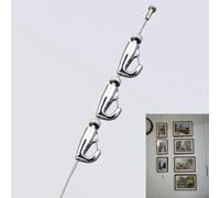 Heavy-Duty Picture Rail Hanging System - 2m Wire Rope with 3 Hooks, Supports Up to 60kg, Ideal for Home Decor & Art Gallery Exhibitions, Easy to Install Hanging Kit.