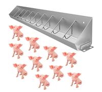Heavy-Duty Pig Feed Trough, Stainless Steel Livestock Feeder for Mini Pigs and Hogs, Durable Design with Divider Bar, 2m for Business and Domestic Use