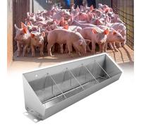 Heavy-Duty Pig Feed Trough, Stainless Steel Livestock Feeder for Mini Pigs and Hogs, Durable Design with Divider Bar, 2m for Business and Domestic Use