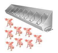 Heavy-Duty Pig Feed Trough, Stainless Steel Livestock Feeder for Mini Pigs and Hogs, Durable Design with Divider Bar, 2m for Business and Domestic Use