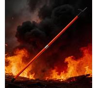 Heavy Duty Pike Pole with Sturdy Insulated Fiberglass Round Handle and Butt Grip, Extended 2-Section Rescue Hook for Firefighting and Wall Renovation, Red(2.7m/8.86ft)